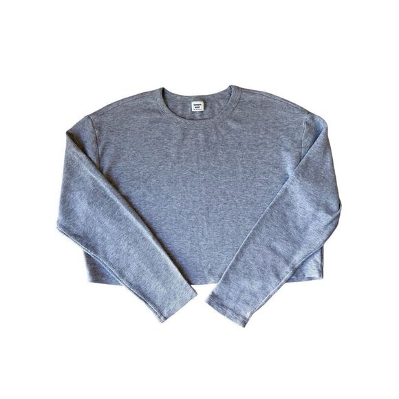 Aritzia Sunday Best Baby Relaxed waffle-knit longsleeve In Heather Gray - Picture 8 of 13